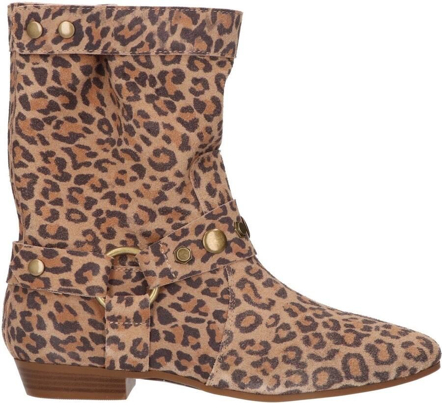 La Strada Laars Bruin Leopard Suede Damesschoenen