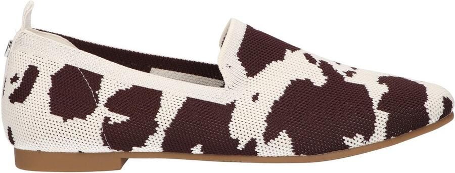 La Strada Loafer Brown White Cow Knitted Damesschoenen
