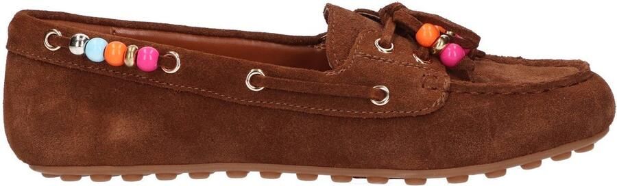 La Strada Loafer Cognac Suede Damesschoenen