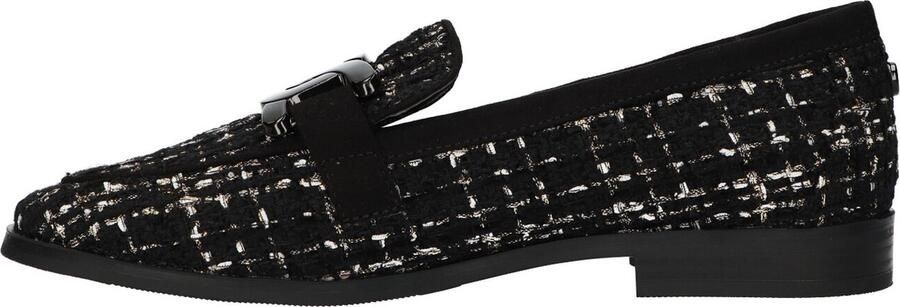 La Strada loafers met gesp en allover print zwart wit