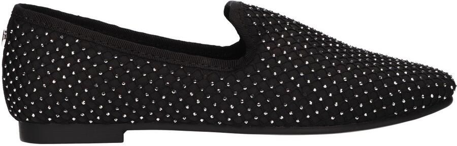 La Strada Loafer Met Steentjes Zwart Textiel Damesschoenen