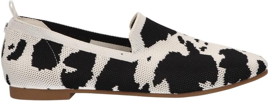 La Strada Loafer Zwart Wit Cow Knitted Damesschoenen