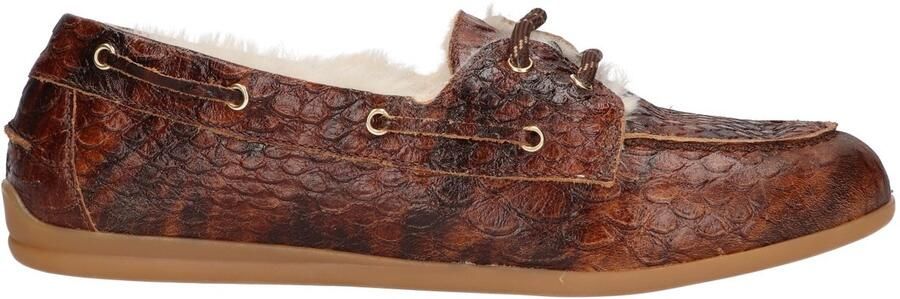 La Strada Mocassin bruin croco leer dames