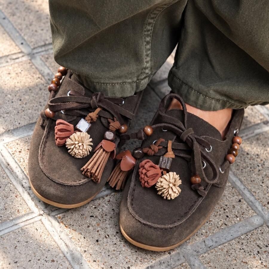 La Strada Mocassin Bruin Suede Damesschoenen - Foto 2