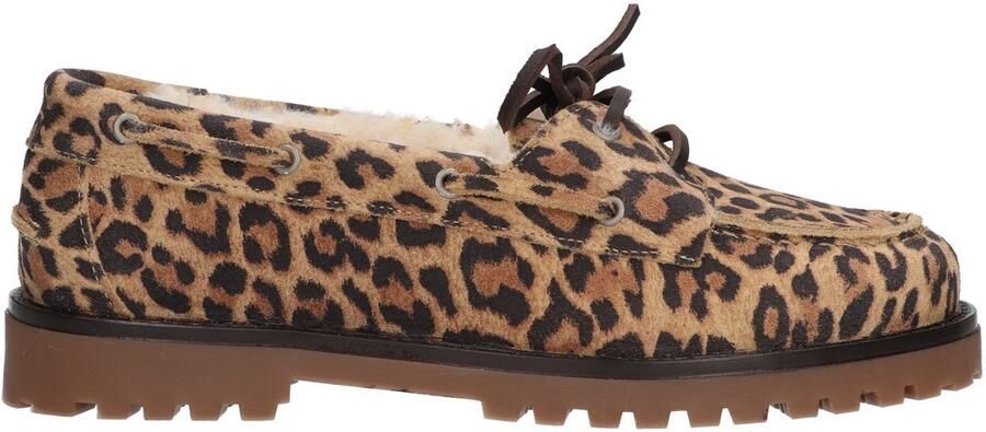 La Strada Mocassin leopard met fur dames