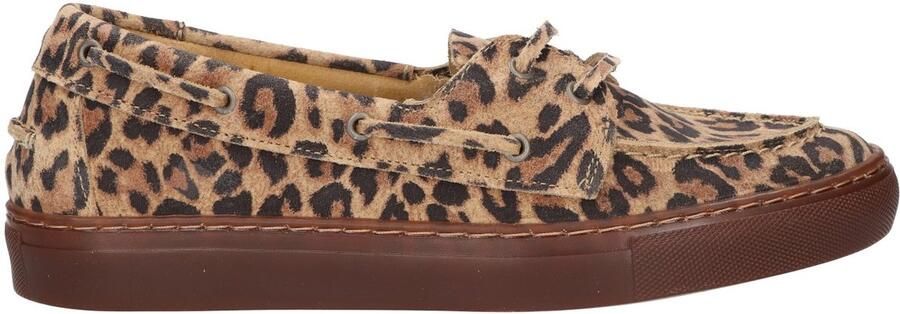 La Strada Suède leren bootschoen leopard print dames