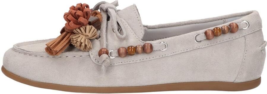 La Strada Mocassin Lichtgrijs Leer Damesschoenen