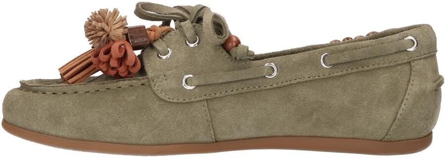 La Strada Mocassin Olijfgroen Leer Damesschoenen
