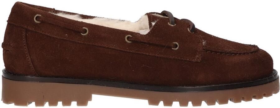 La Strada Mocassin suede bruin met fur dames