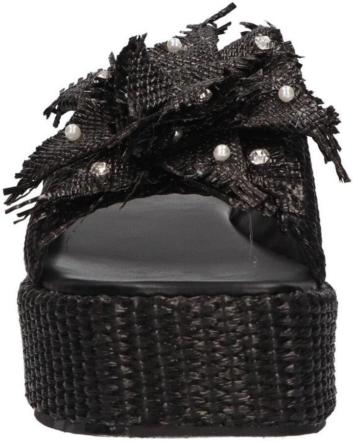 La Strada Platform Sandaal Zwart Raffia Damesschoenen - Foto 2