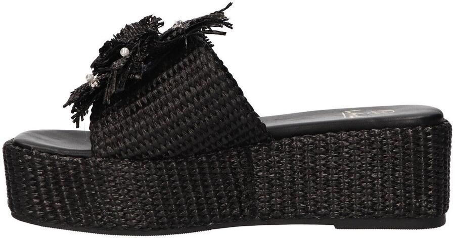 La Strada Platform Sandaal Zwart Raffia Damesschoenen - Foto 2