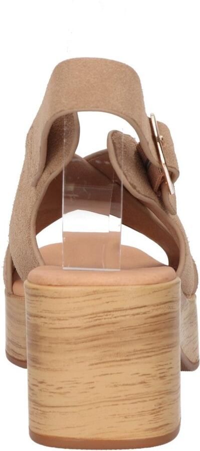 La Strada Platform Sandaal Beige Leer Damesschoenen