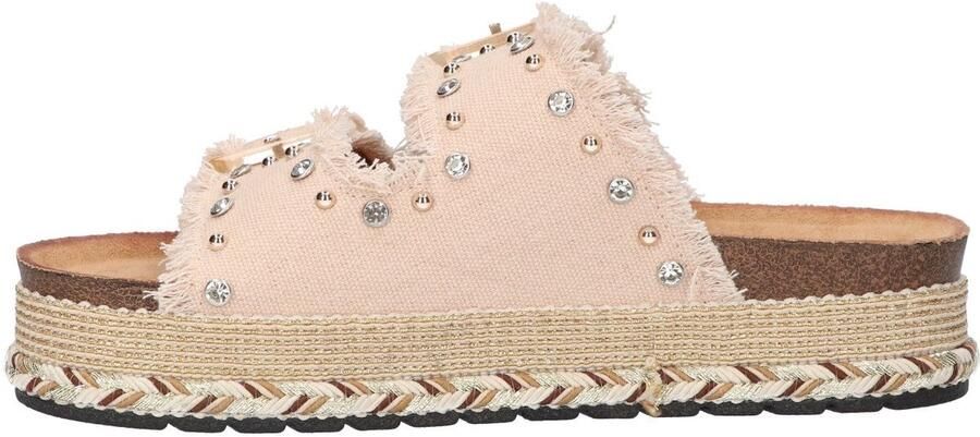 La Strada Platform Slipper Beige Textiel Damesschoenen - Foto 2