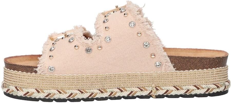 La Strada Platform Slipper Beige Textiel Damesschoenen - Foto 2