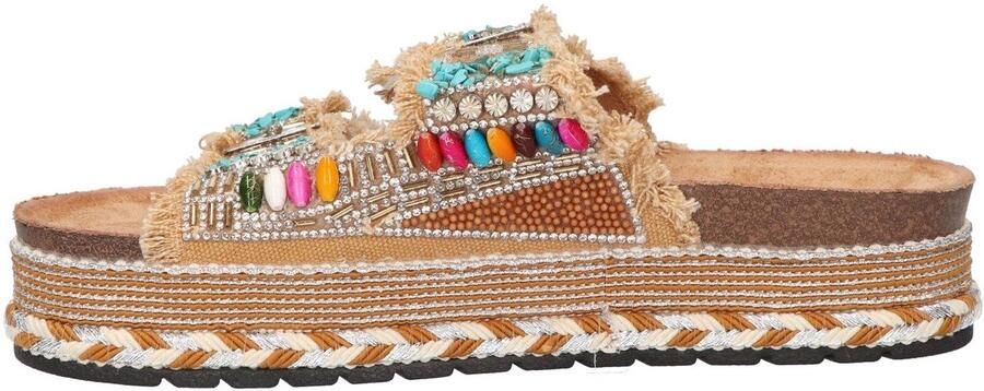 La Strada Platform Slipper Camel Damesschoenen