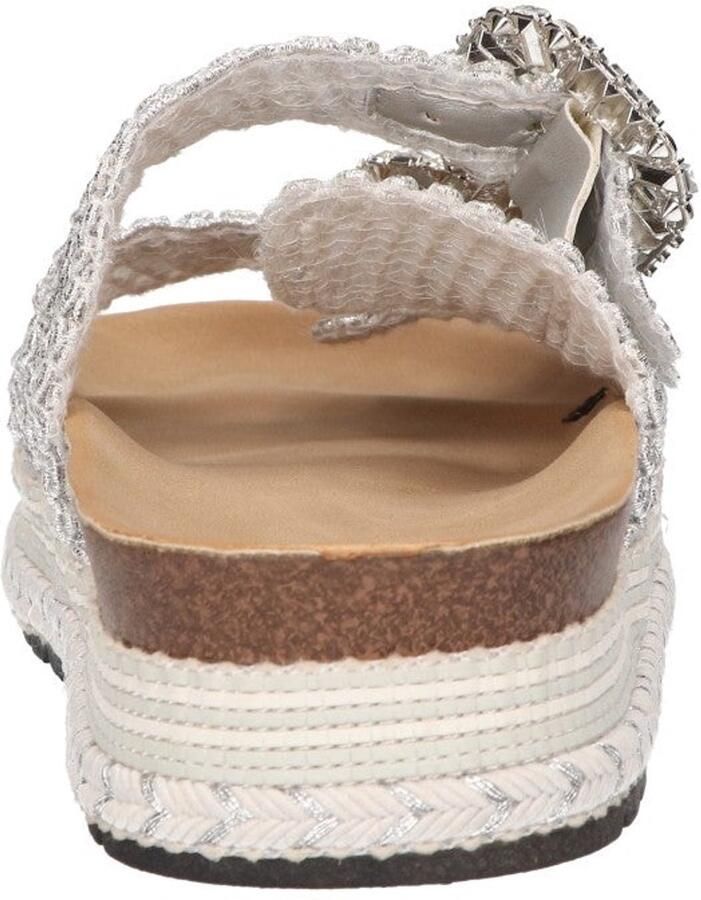 La Strada Platform Slipper Zilver Raffia Damesschoenen - Foto 2