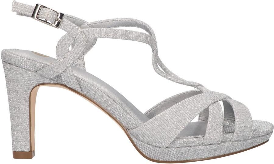 La Strada Sandaal met hak zilver glitter dames