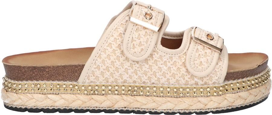 La Strada Sandalen Met Dikke Zool En Gespen In Beige Damesschoenen