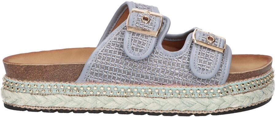 La Strada Sandalen Met Dikke Zool En Gespen In Lichtblauw Damesschoenen