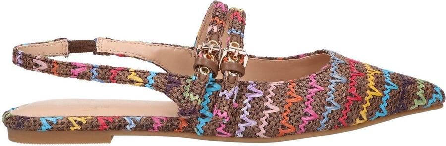 La Strada Slingback Bruin Raffia Damesschoenen