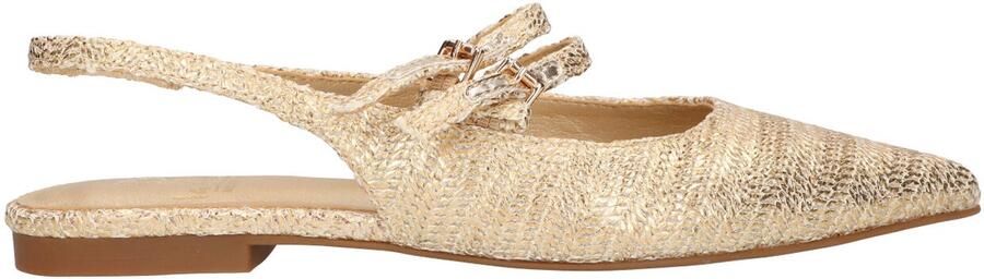 La Strada Slingback Goud Raffia Damesschoenen