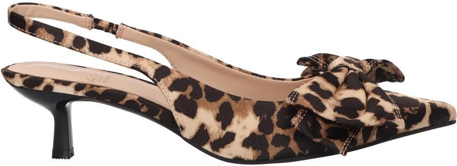 La Strada slingback pumps met panterprint beige bruin