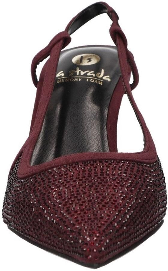 La Strada Slingback Pump Bordeaux Met Steentjes Damesschoenen