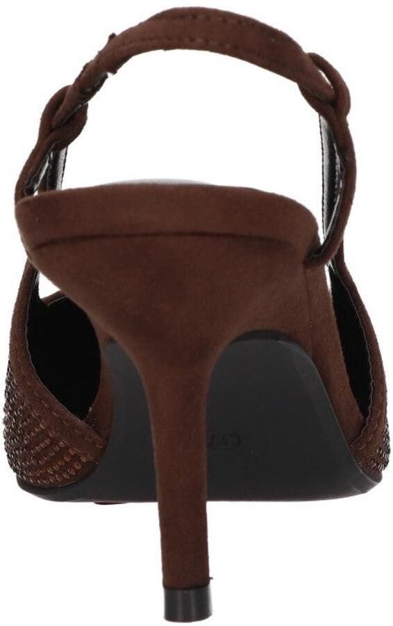 La Strada Slingback Pump Bruin Met Steentjes Damesschoenen