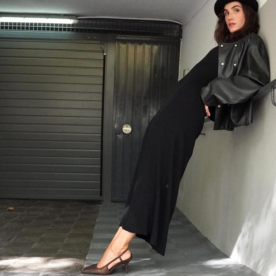 La Strada Slingback Pump Bruin Met Steentjes Damesschoenen