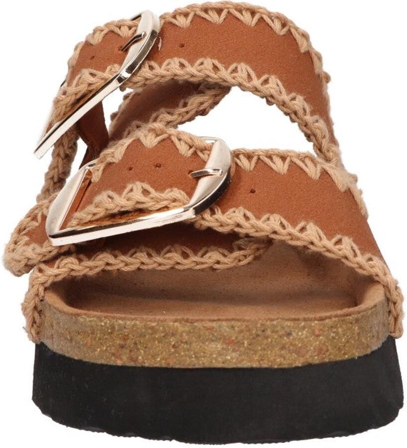 La Strada Slipper Cognac Textiel Damesschoenen