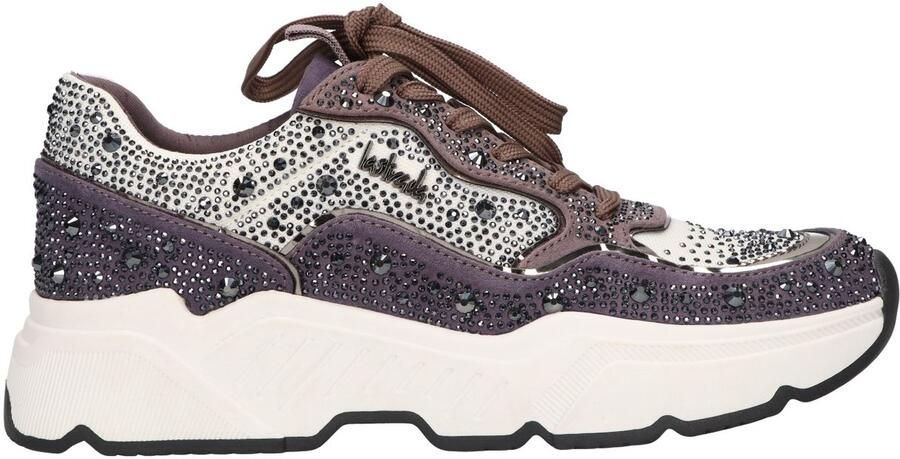 La Strada Sneaker blauw taupe met steentjes dames