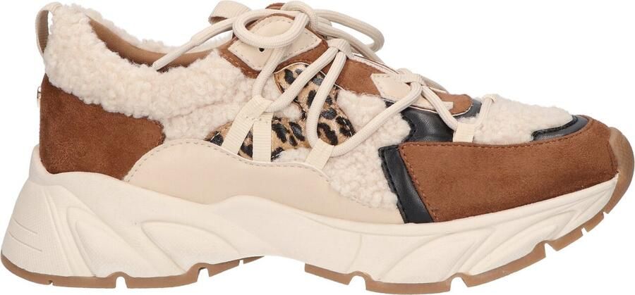 La Strada Sneaker Bruin Textiel Damesschoenen