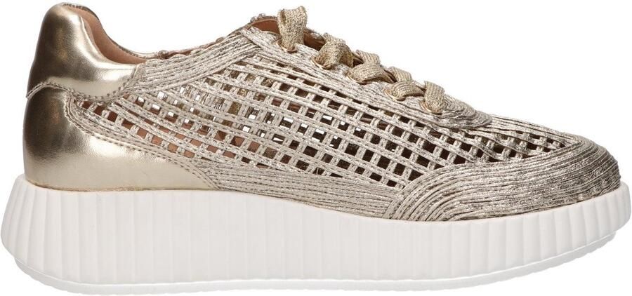 La Strada Sneaker Goud Textiel Damesschoenen