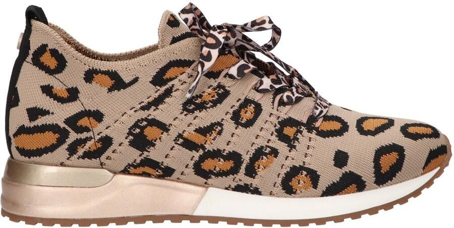 La Strada Sneaker Dk Beige tan Leopard Damesschoenen