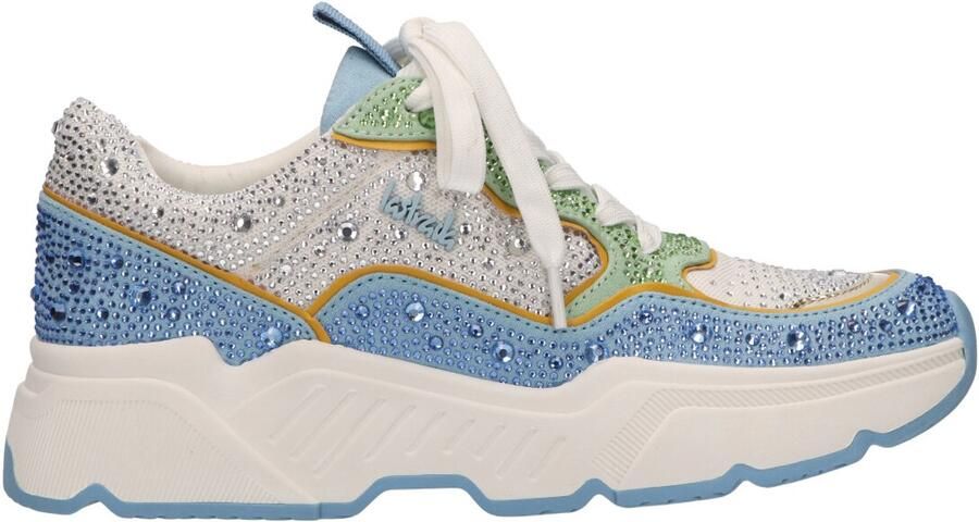 La Strada Sneaker Met Steentjes Lichtblauw Textiel Damesschoenen