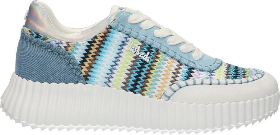La Strada Sneaker Lichtblauw Multi Textiel Damesschoenen