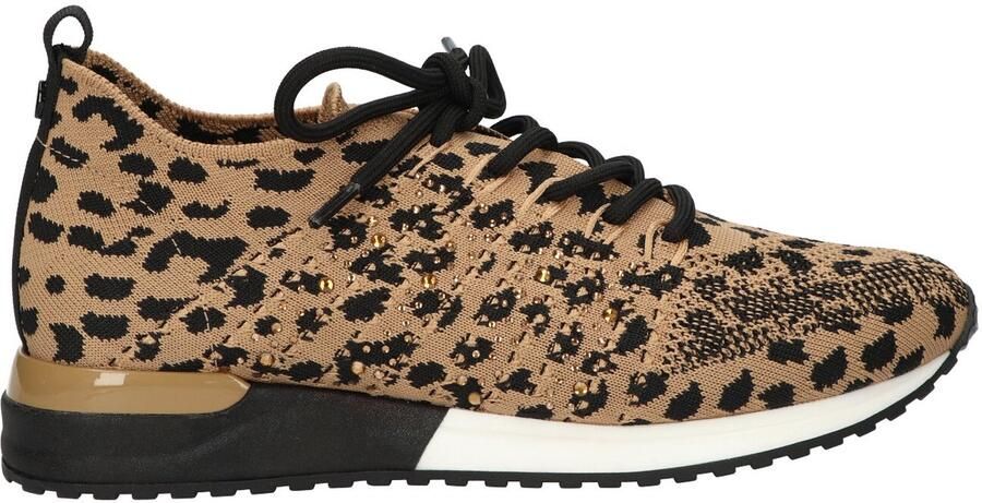La strada Gebreide Luipaard Sportieve Sneakers Brown Dames