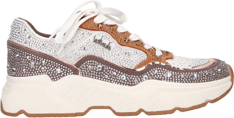 La Strada Sneaker taupe tan met steentjes dames