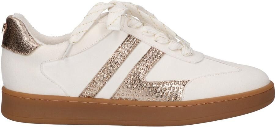 La Strada Sneaker Wit Goud Textiel Damesschoenen