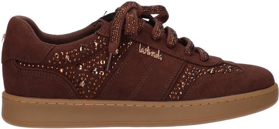 La Strada Sneaker Met Steentjes Bruin Textiel Damesschoenen