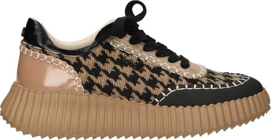 La Strada Sneaker Zwart Met Beige Accenten Damesschoenen