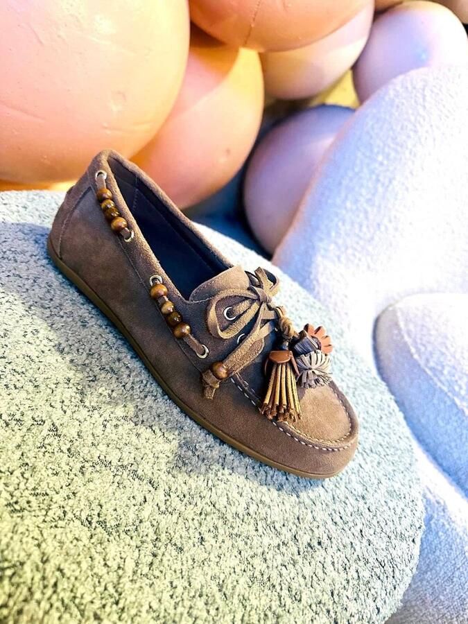 La Strada Tan cow loafers Taupe
