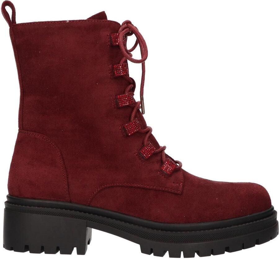 La Strada Bootie Bordeaux Textiel Damesschoenen
