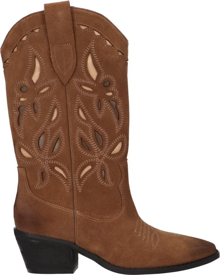 La Strada Western Boot Beige Suede Damesschoenen