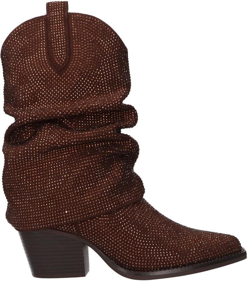 La Strada Western Boot Bruin Met Glitter Damesschoenen
