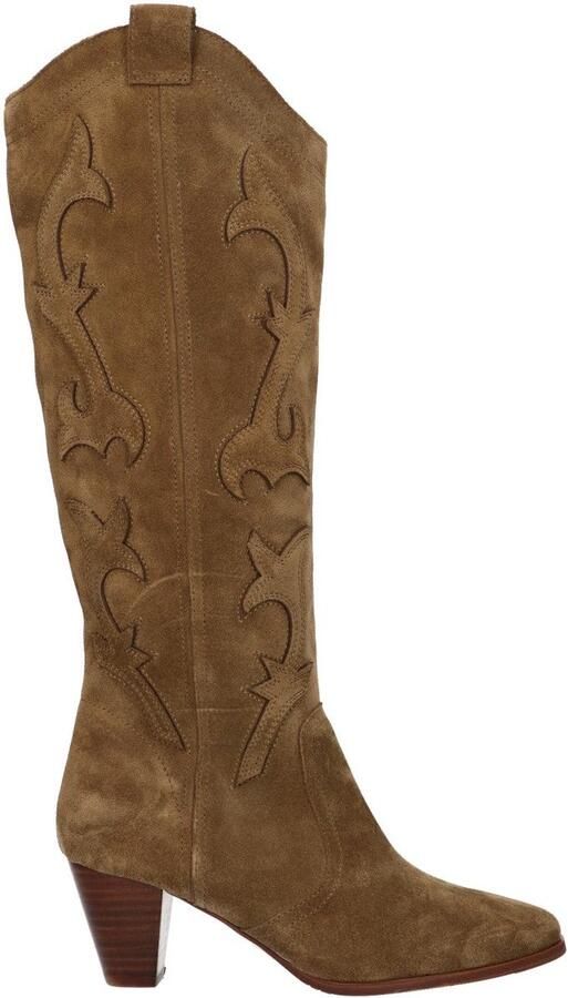La Strada Western Boot Kaki Leer Damesschoenen