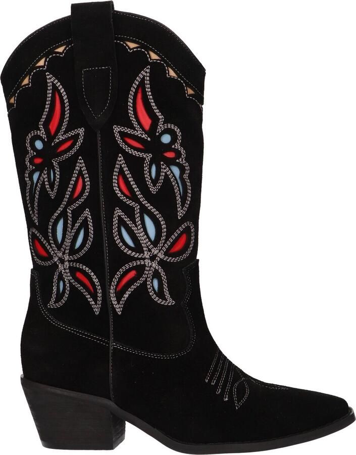 La Strada Western Boot Zwart Suede Damesschoenen