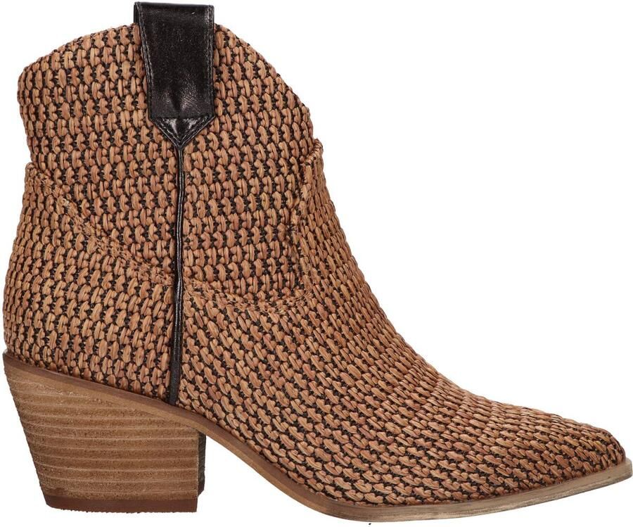La Strada Western Bootie Cognac Raffia Damesschoenen