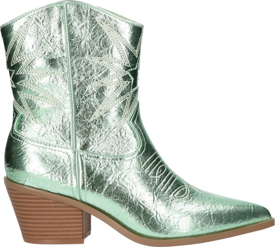 La Strada Western Bootie Lichtgroen Synthetisch Damesschoenen