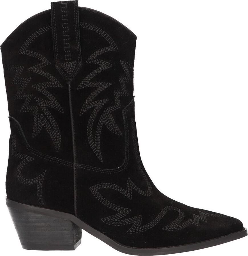 La Strada Western Bootie Zwart Suede Damesschoenen